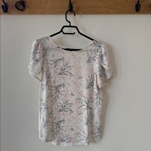 RW&CO. White and Black Floral Blouse